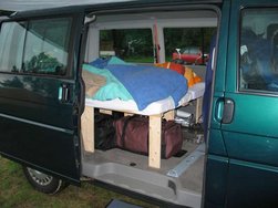 Das Bett während dem Campingurlaub