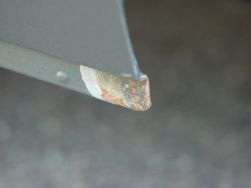 Rost an der VW T4 Schiebetüre durch Steinschlag